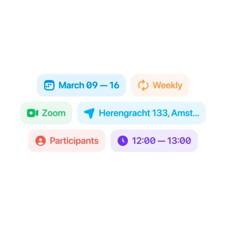 Calendar event chips